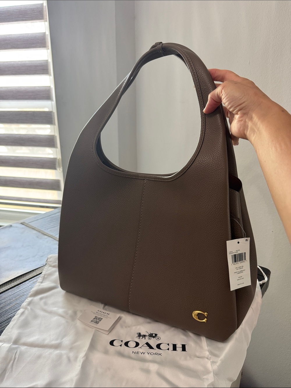 Coach Lana Shoulder Bag Large Dark Stone-CM544 New